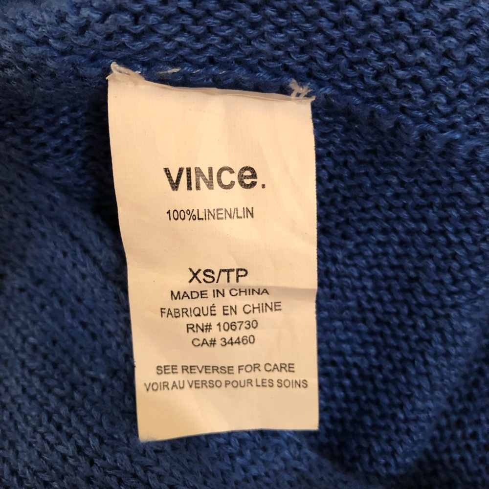 Vince blue long sleeve linen sweater XS - Picture 4 of 7